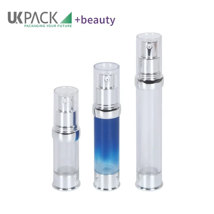 Akryl luftlös pumpflaska för resor, 15 ml, 20 ml, 30 ml