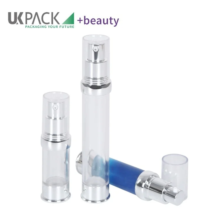 Akryl luftlös pumpflaska för resor, 15 ml, 20 ml, 30 ml