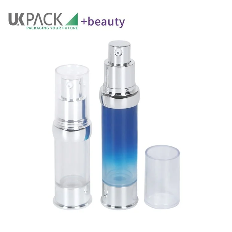 Akryl luftlös pumpflaska för resor, 15 ml, 20 ml, 30 ml