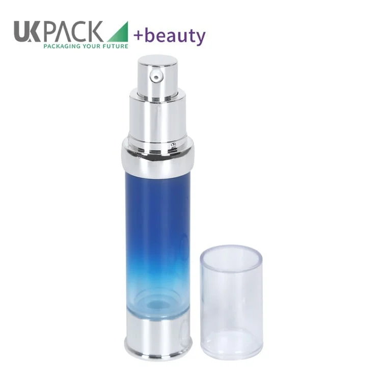 Akryl luftlös pumpflaska för resor, 15 ml, 20 ml, 30 ml