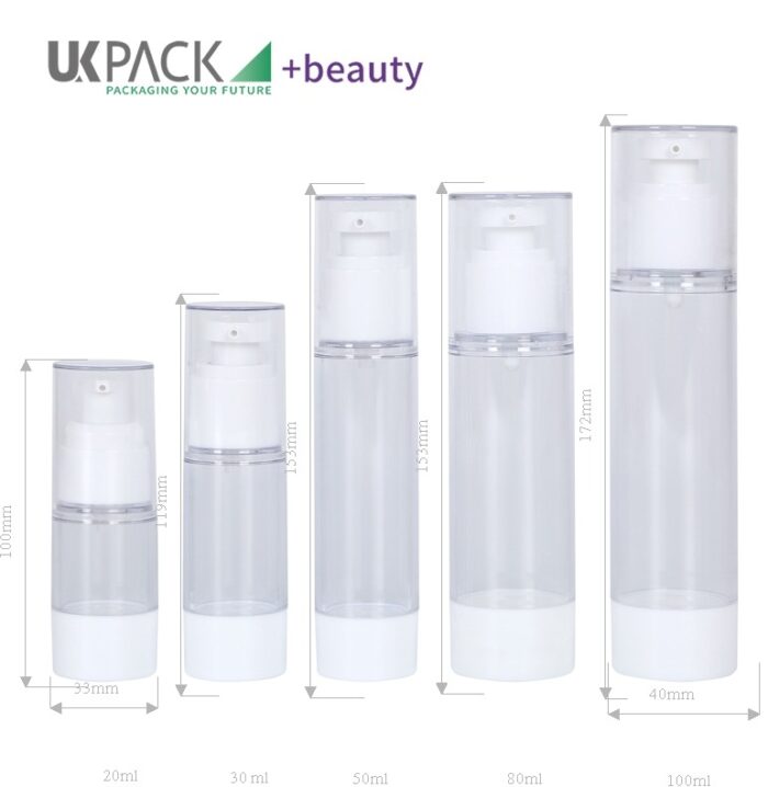 Skincare Airless Pump Bottle 15ml 30ml 50ml 80ml 100ml