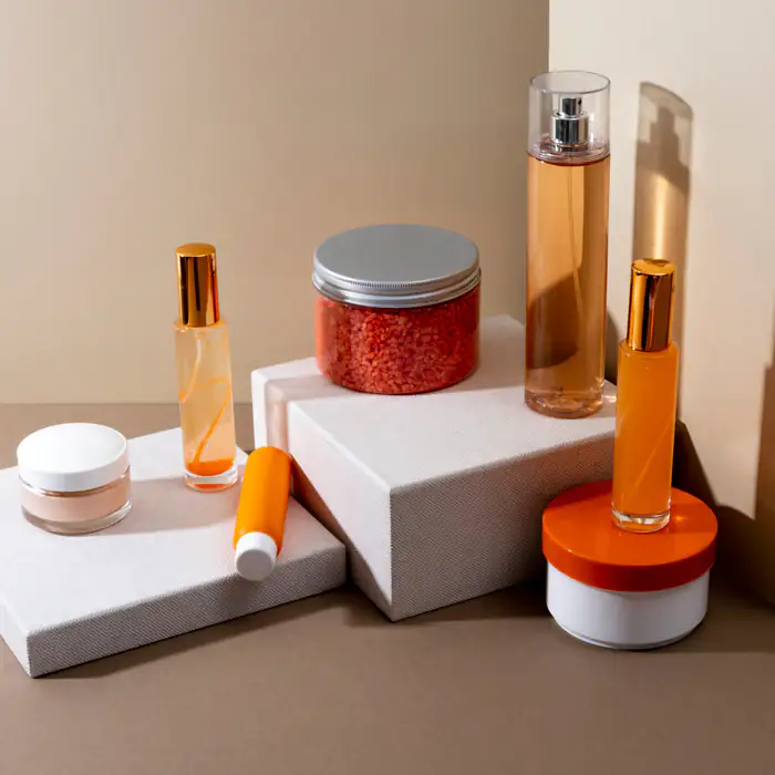 custom surface finishes on cosmetic bottles and jars