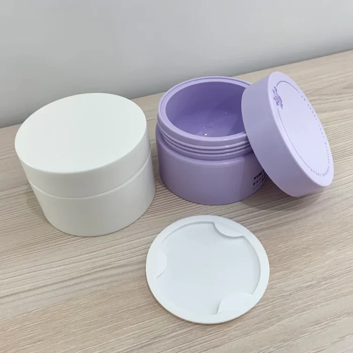 white and purple 100g cosmetic cream jars