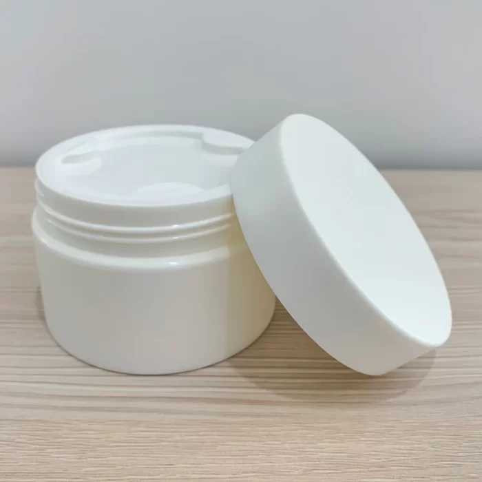 white pp plastic 100ml cosmetic jar with lid
