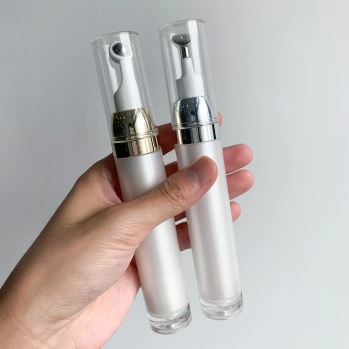 airless eye cream bottle with metal massager tip-5