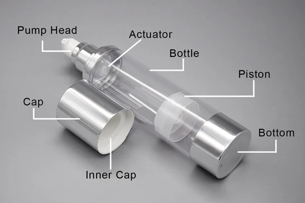 structure of aluminum airless bottles