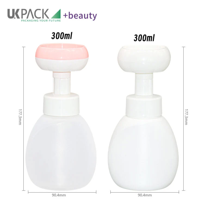 300ml flower-shaped refillable foam pump bottle-2