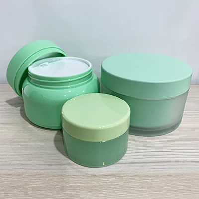 green cosmetic jars - 1