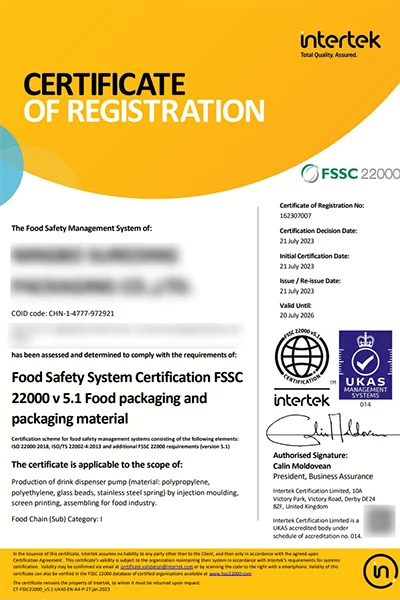 FSSC certification - 1