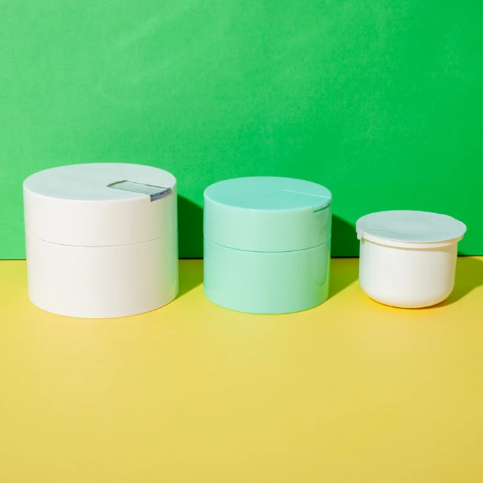 pp refillable cosmetic jar with spatula 50g 100g - 2