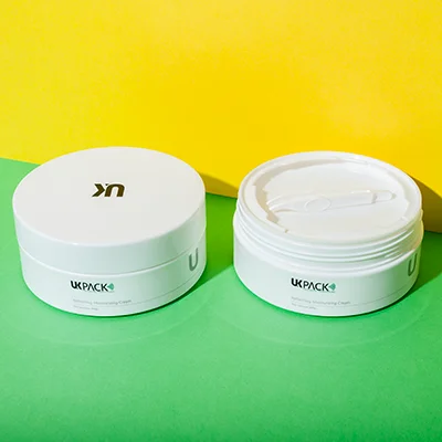 flat pp 200ml cosmetic jar with plastic tweezer - 1