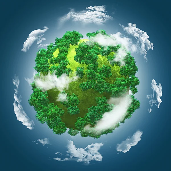 sustainable sphere with trees - 1