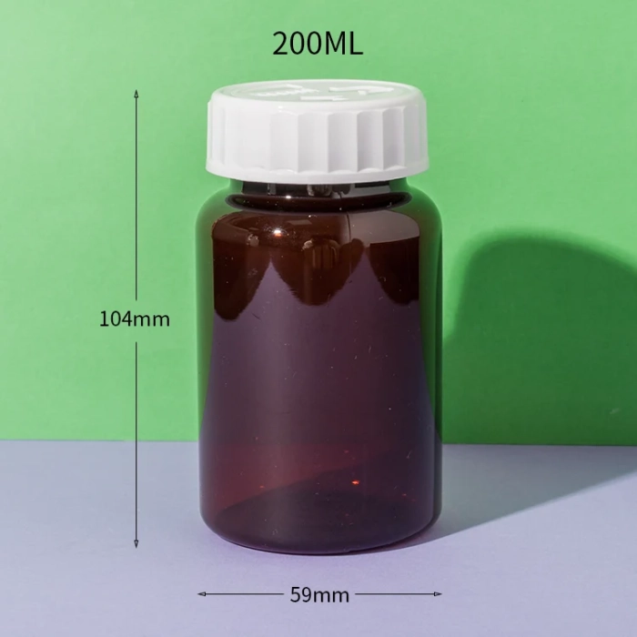 PET plastic amber 200cc vitamin c bottle - 5