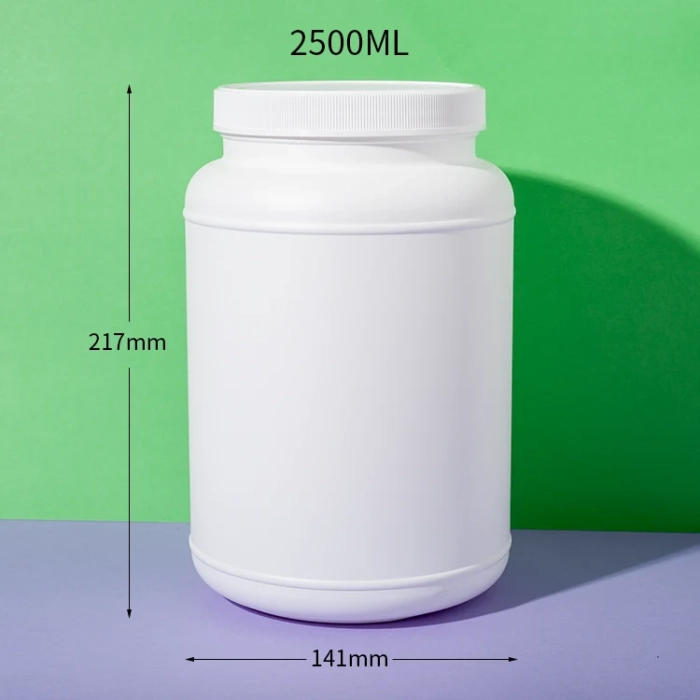hdpe plastic protein powder jar 2500ml - 2