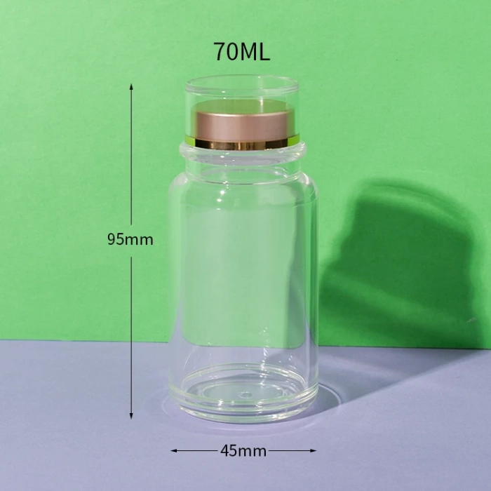 ps plastic clear pill bottle 70ml - 3