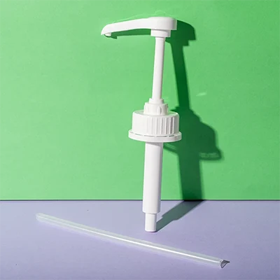 ribbed 43-410 syrup pump with tamper evident cap 10ml - 8