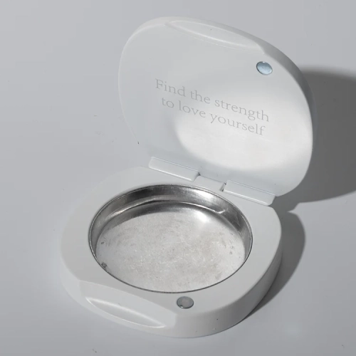 White magnetic zinc alloy solid perfume container - 1