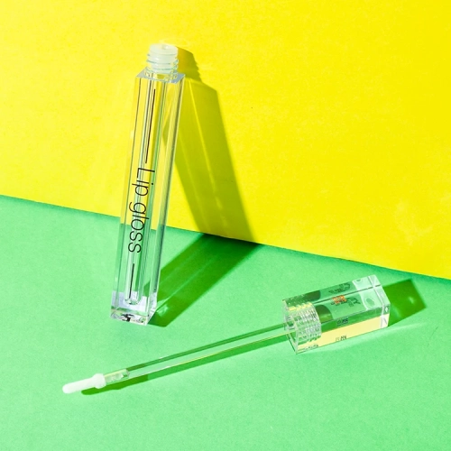 2ml clear lip gloss tube with simple square design - 1