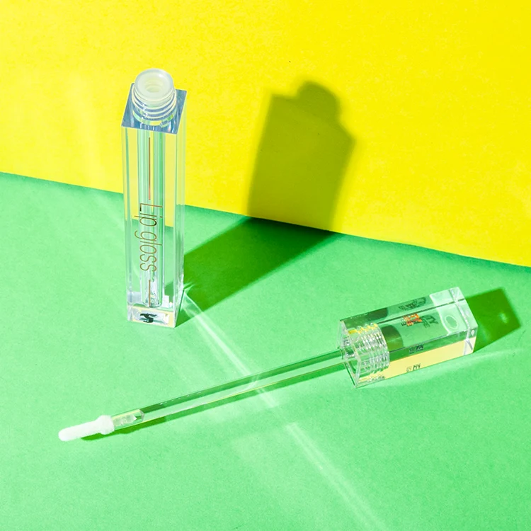 2ml clear lip gloss tube with simple square design - 2