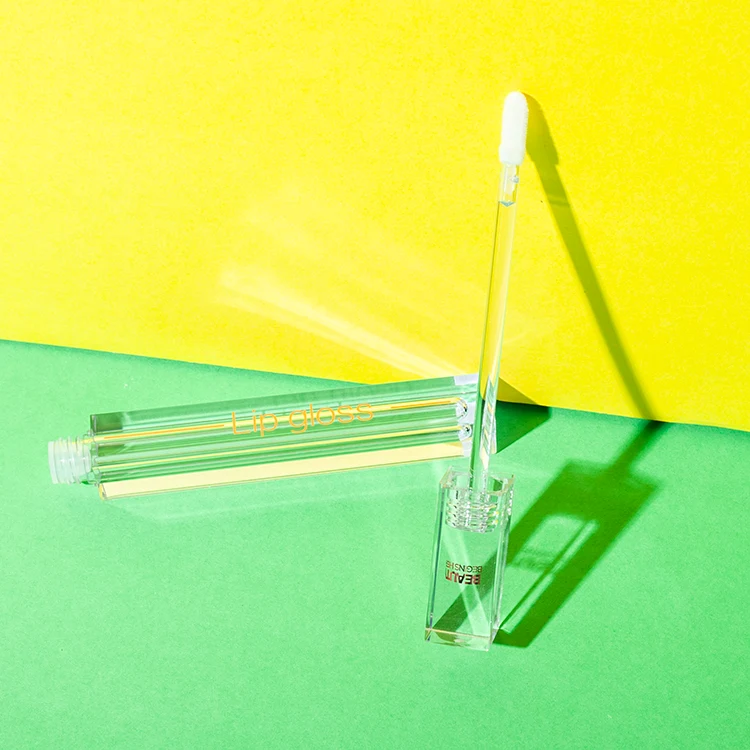 2ml clear lip gloss tube with simple square design - 3