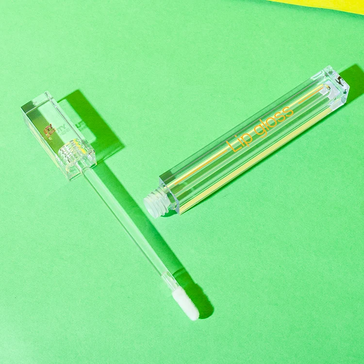 2ml clear lip gloss tube with simple square design - 4
