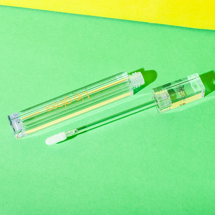 2ml clear lip gloss tube with simple square design - 5
