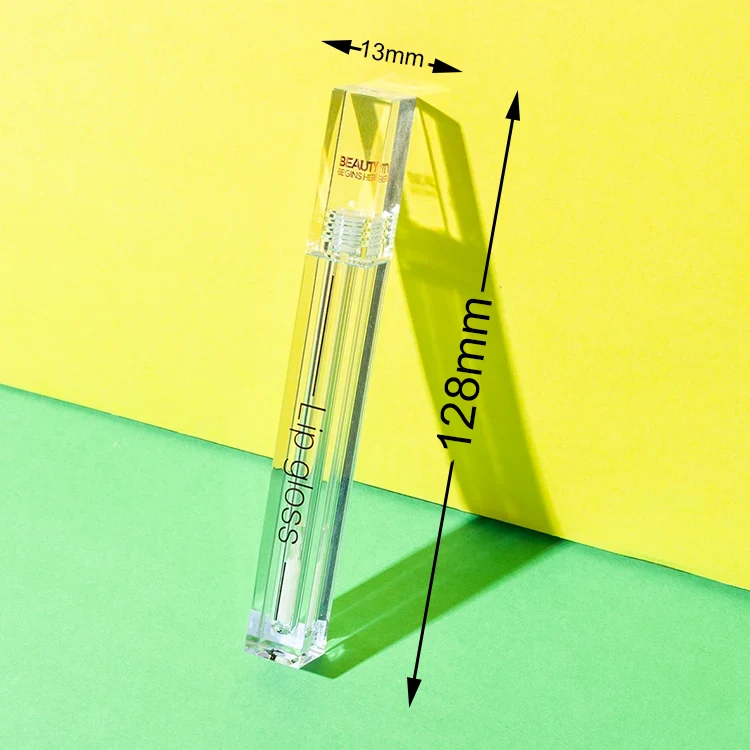 2ml clear lip gloss tube with simple square design - 6