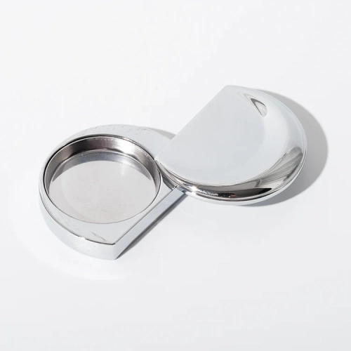half moon metal solid perfume compact - 1