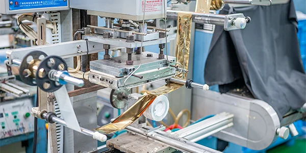 hot stamping machine applying gold foil - 1