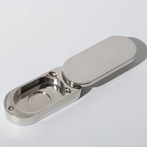 oval metal solid perfume container with magnetic lid - 11