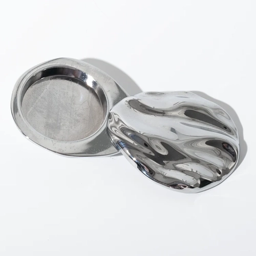 pebble shaped metal solid perfume compact - 1