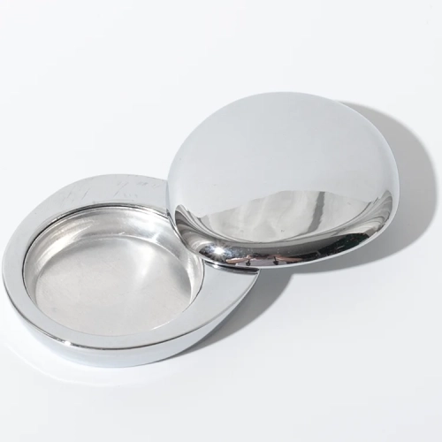 round swivel zinc alloy solid perfume compact - 1
