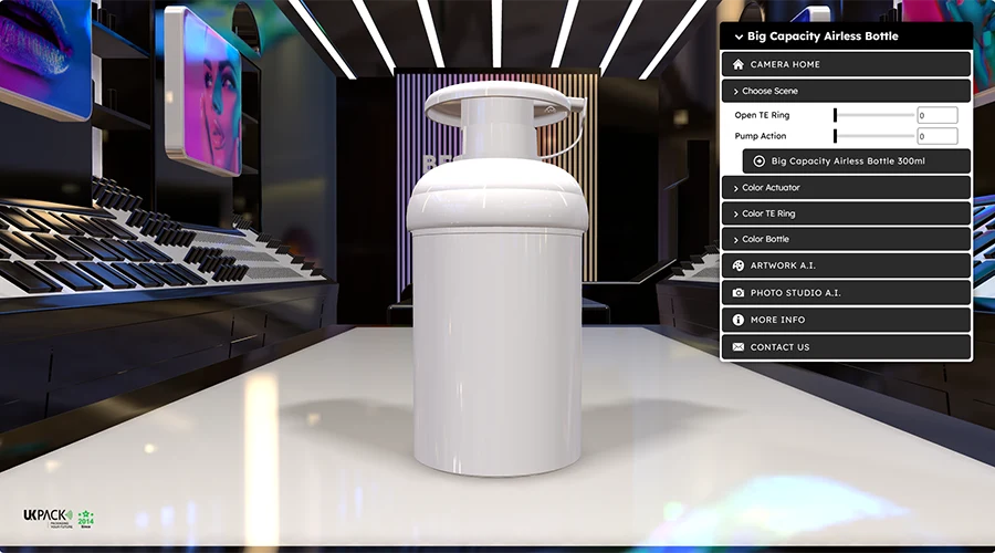 Airless-Flasche mit großem Fassungsvermögen (300 ml), 3D-Konfigurator – 1