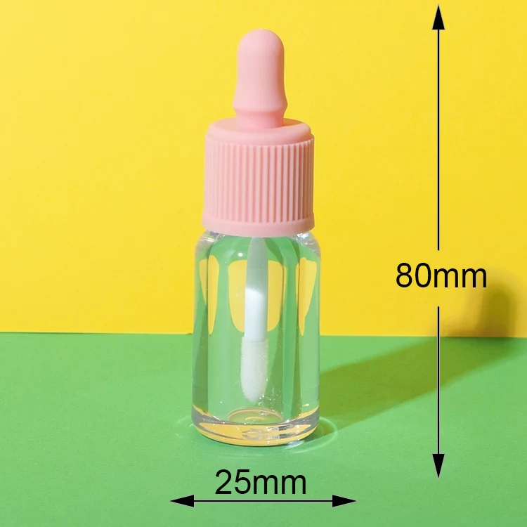 portable clear lip gloss tube with pink cap - 2