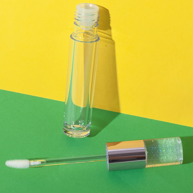 3.7ml tall petg lip gloss tube with clear glitter cap - 5
