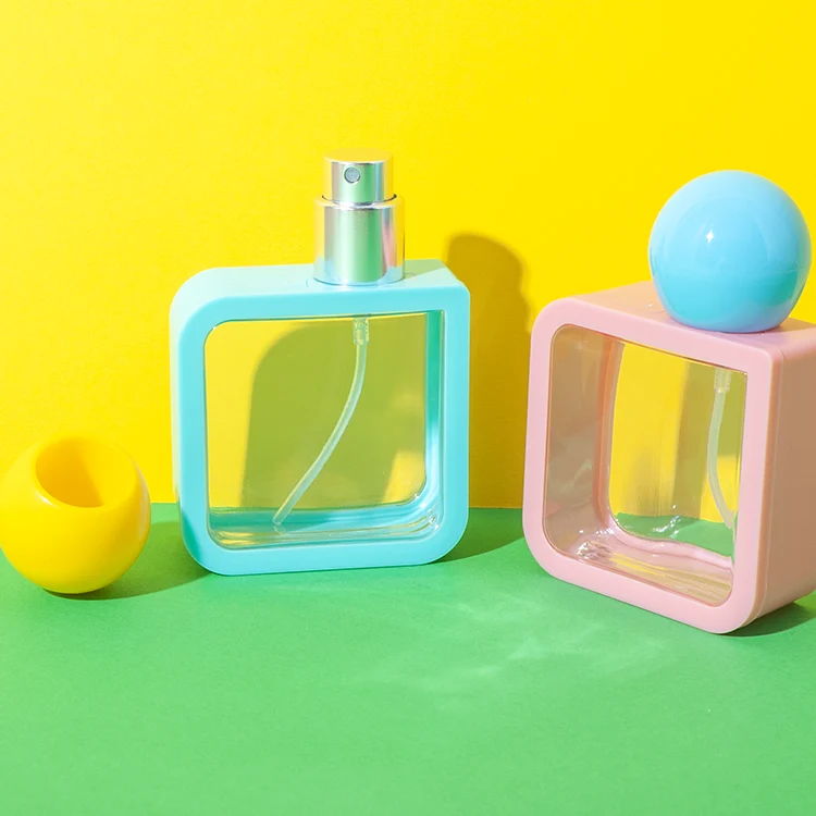40ml square perfume bottle with spherical cap - 1