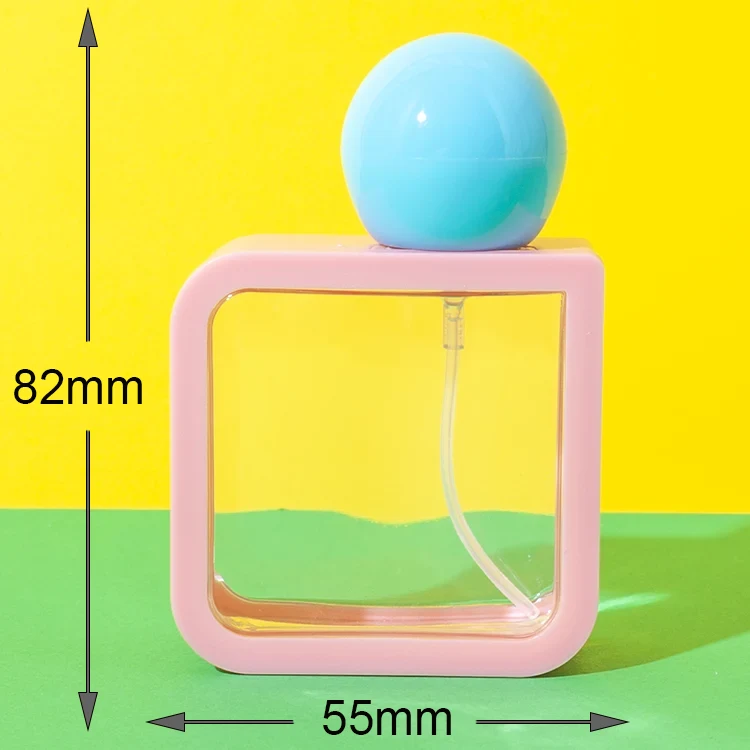 40ml square perfume bottle with spherical cap - 2