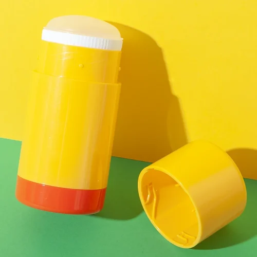 50g pp plastic twist-up round orange deodorant bottle - 1