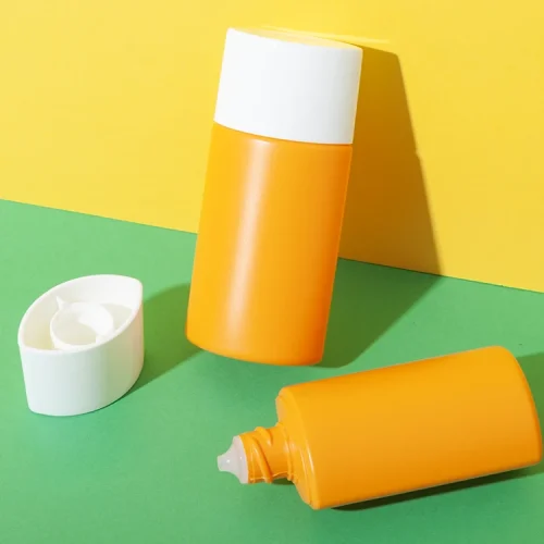 orange round cylinder hdpe tottle bottle 30ml 50ml - 1