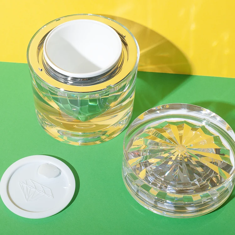 PMMA diamond shape luxury cosmetic jars 15ml 30ml 50ml - 3