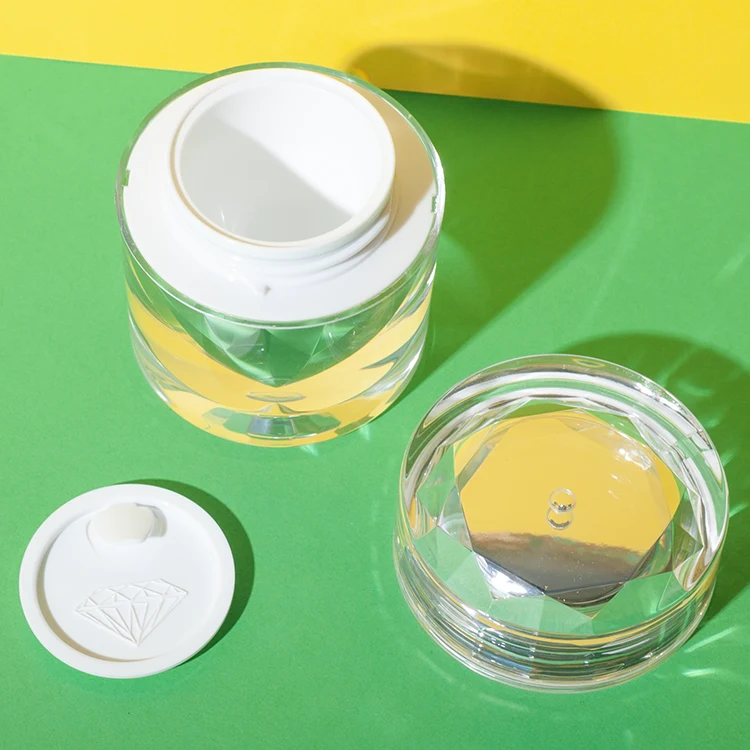 PMMA diamond shape luxury cosmetic jars 15ml 30ml 50ml - 4