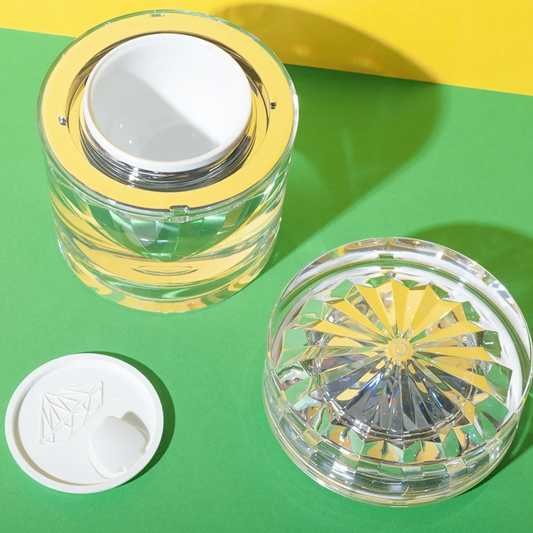PMMA diamond shape luxury cosmetic jars 15ml 30ml 50ml - 5