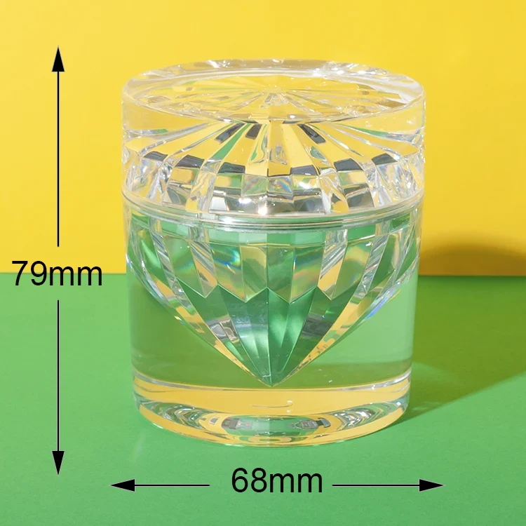 PMMA diamond shape luxury cosmetic jars 15ml 30ml 50ml - 7