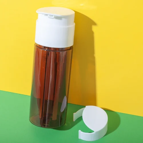 brown dual chamber shampoo bottle 150ml+150ml - 1
