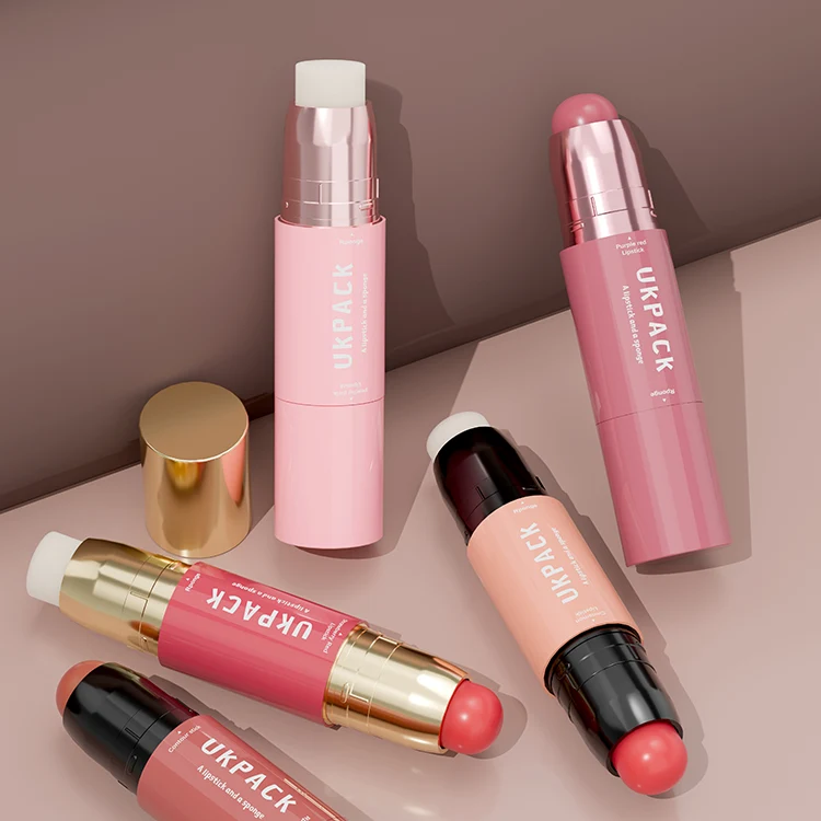 double sided lipstick tube with sponge applicator - 1