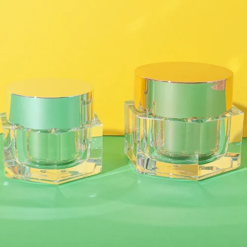 hexagon acrylic cream jar 30g 50g with inner lid - 1