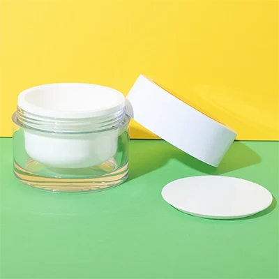 ps 50g cosmetic cream jar with inner lid clear round jar - 5