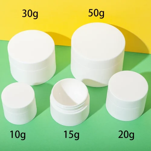 white pp cosmetic cream jar 10g 20g 30g 50g - 1