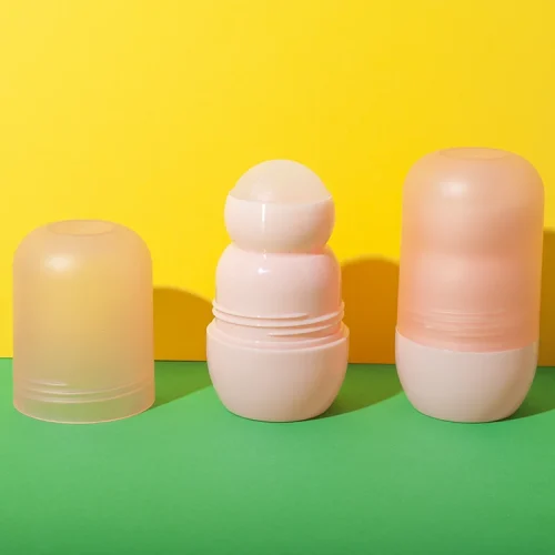 compact rounded 50ml pp plastic roll-on applicator bottle - 1