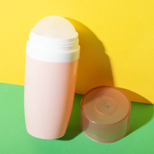 pp plastic 50ml curved pink roll-on bottle - 1